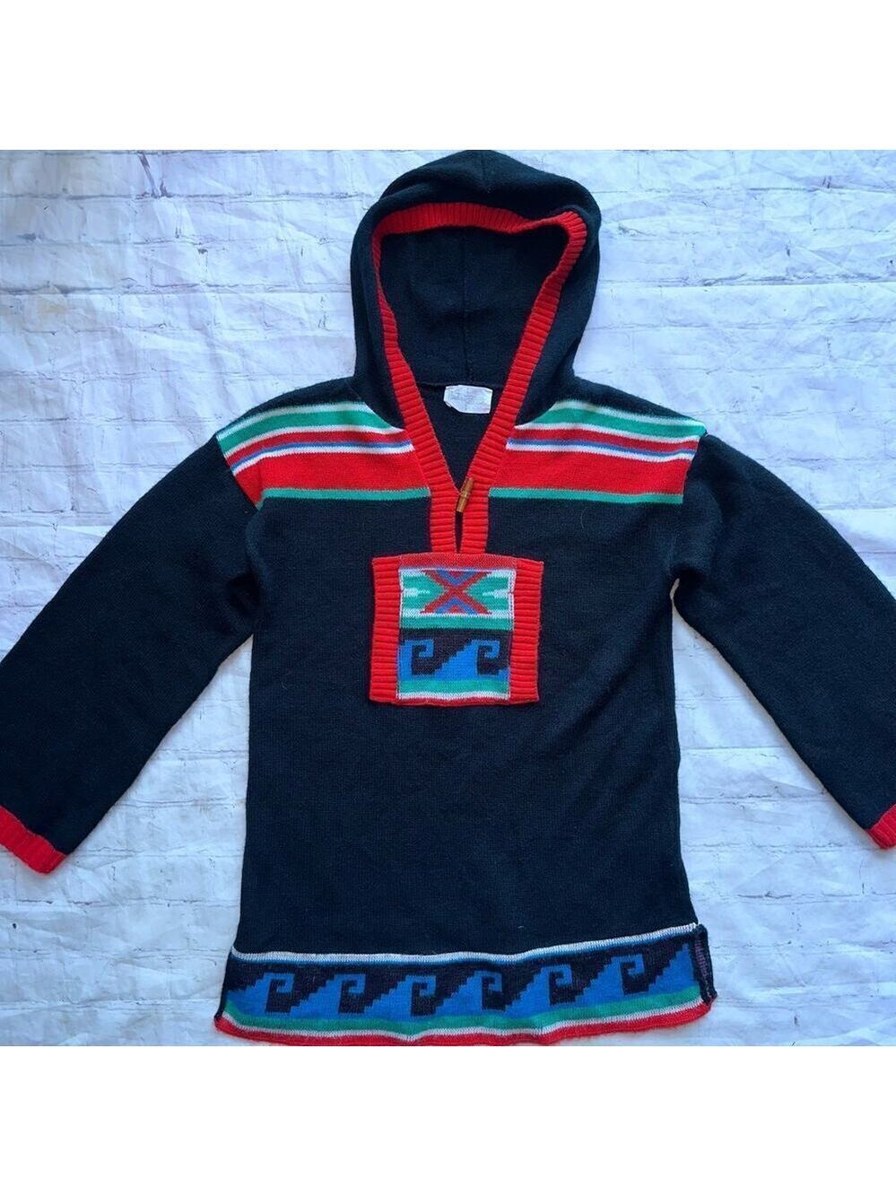 EXTREMELY RARE Vintage 1970s Pandora Sweater Company Hooded LS Sweater Tunic Top